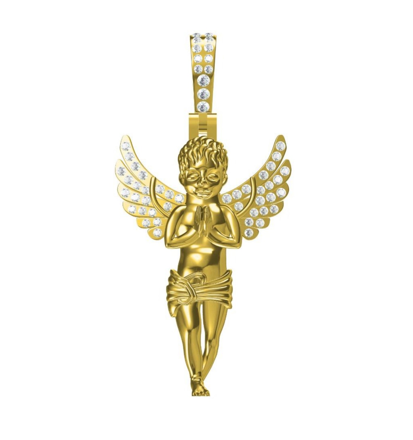 10K/18K Gold Lab/Natural Diamonds Angel Pendant