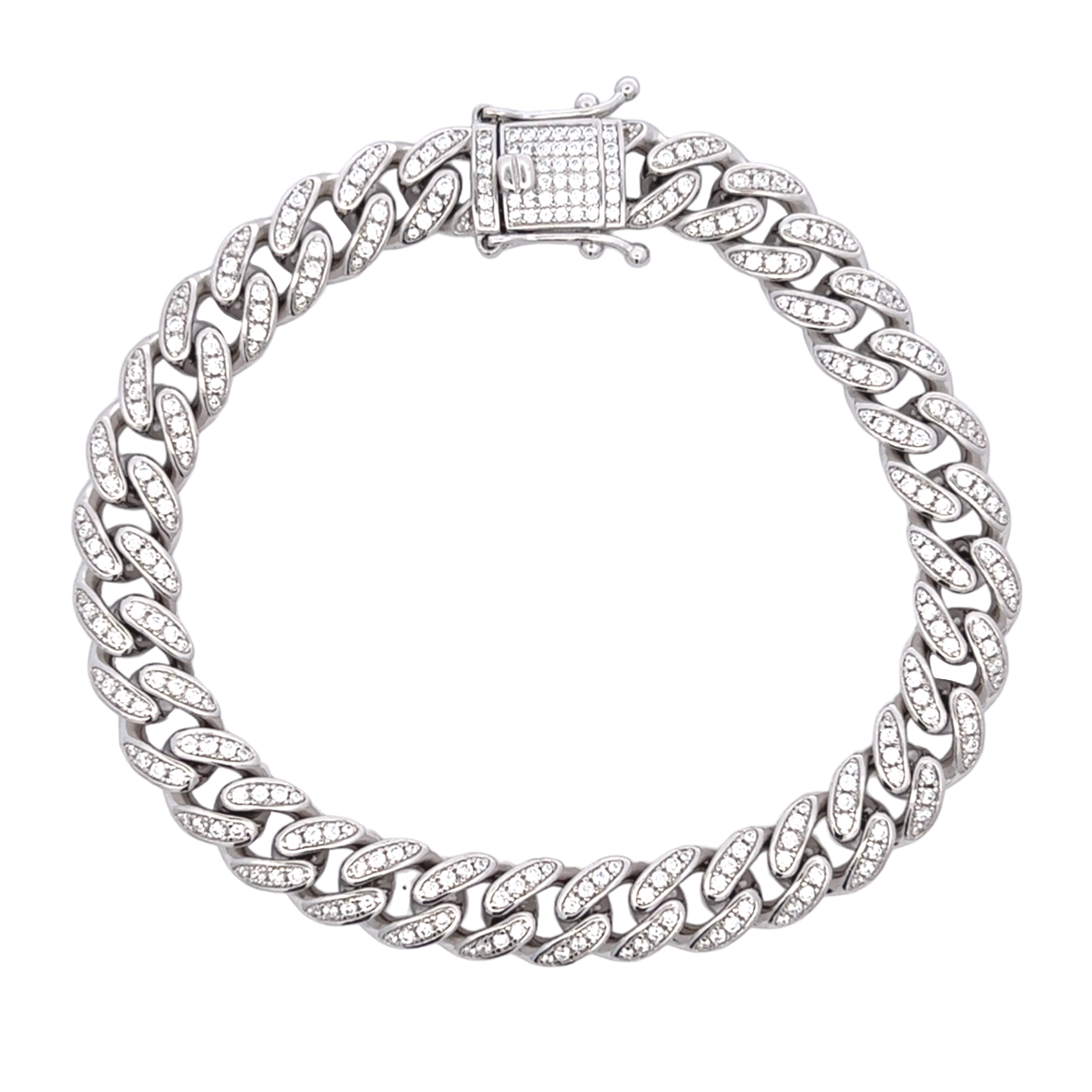 Sterling Silver Moissanite Cuban Chain